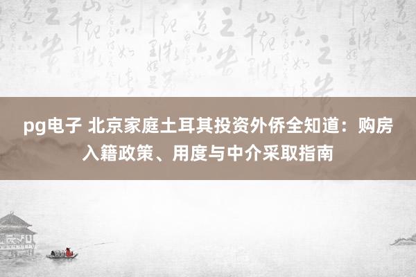 pg电子 北京家庭土耳其投资外侨全知道：购房入籍政策、用度与中介采取指南