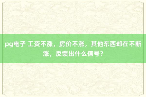 pg电子 工资不涨，房价不涨，其他东西却在不断涨，反馈出什么信号？