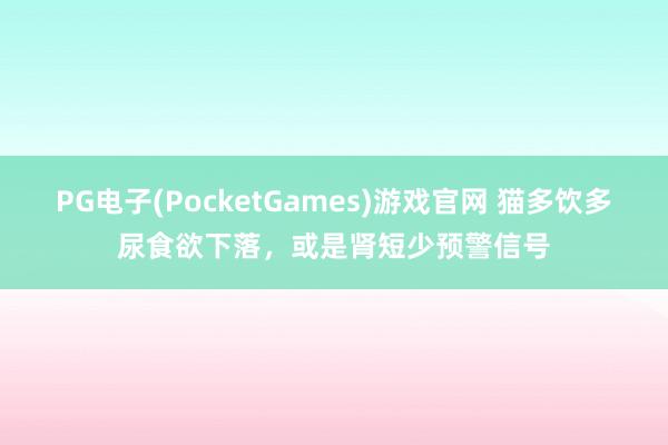 PG电子(PocketGames)游戏官网 猫多饮多尿食欲下落，或是肾短少预警信号