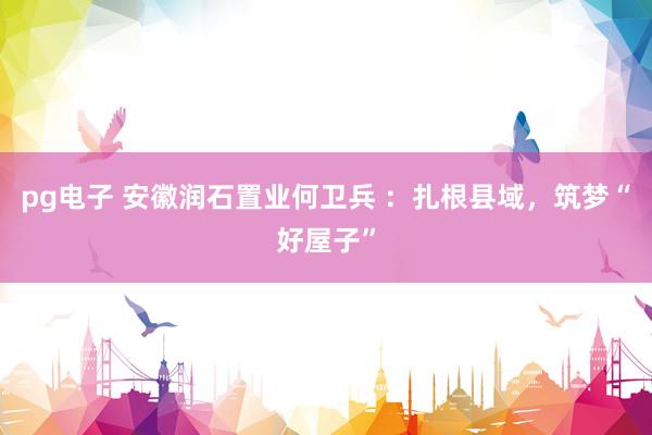 pg电子 安徽润石置业何卫兵 ：扎根县域，筑梦“好屋子”