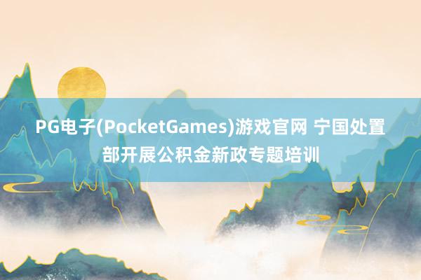 PG电子(PocketGames)游戏官网 宁国处置部开展公积金新政专题培训
