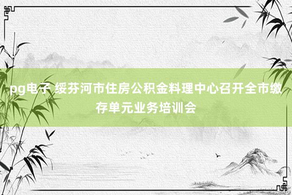 pg电子 绥芬河市住房公积金料理中心召开全市缴存单元业务培训会